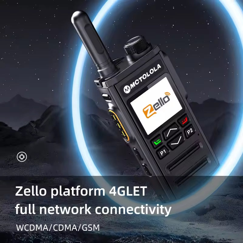Zello 268 Professional POC Android Walkie Talkie 4G Sim Card Long Range 100 Miles Handheld Radio WiFi Network Connection