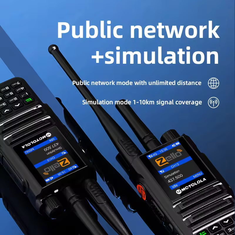 UHF VHF WiFi 2G 3G 4G Dual Mode Walkie Talkie Zello Global POC with Sim Card Analog and Network for Radio
