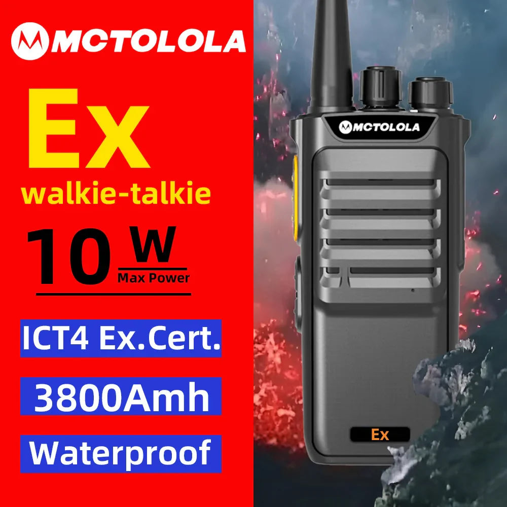 MOTOLOLA EX à prova de explosão 10W walkie talkie posto de gasolina subterrâneo de planta química e petróleo IICT4 mina de carvão portátil 10KM