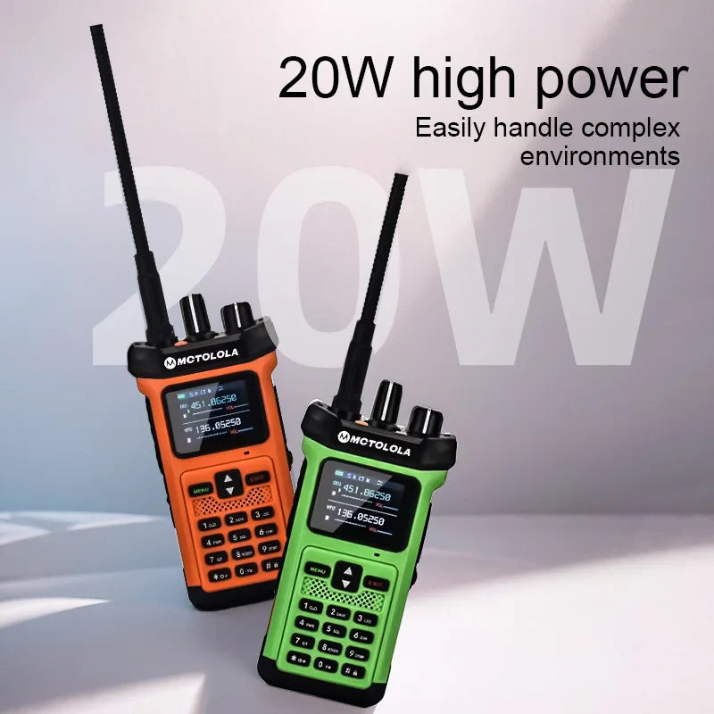 MOTOLOLA MT-628 20W high-power outdoor walkie talkie VHF UHF dual band amateur radio flashlight reverse charging walkie talkie
