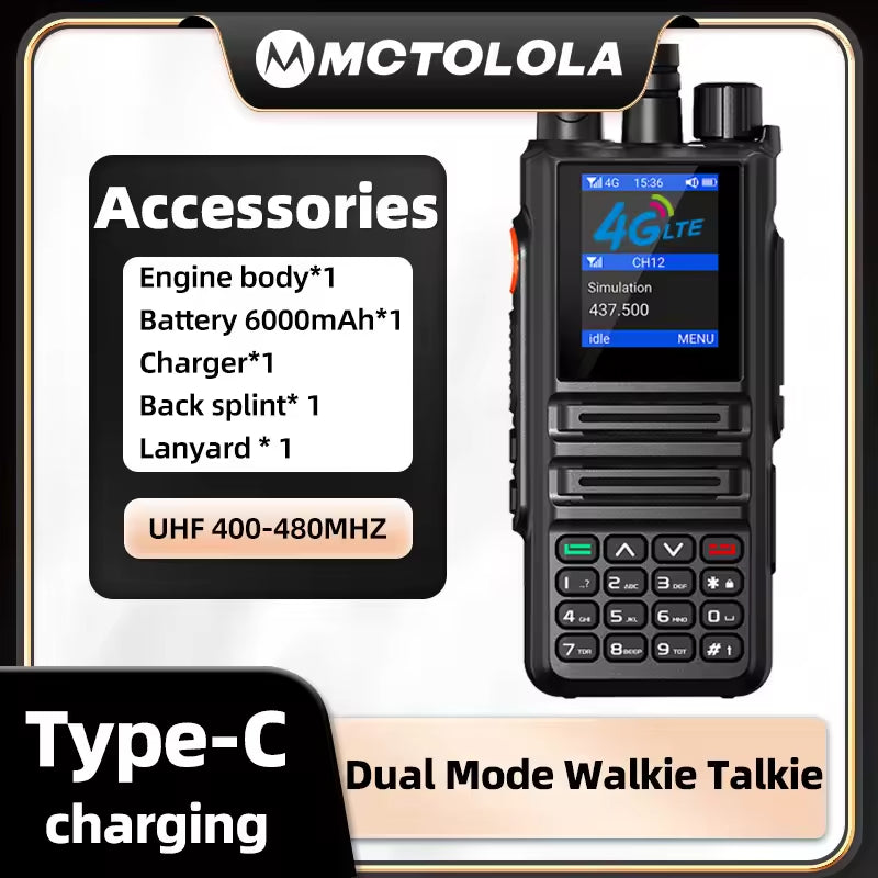 UHF VHF WiFi 2G 3G 4G Dual Mode Walkie Talkie Zello Global POC with Sim Card Analog and Network for Radio