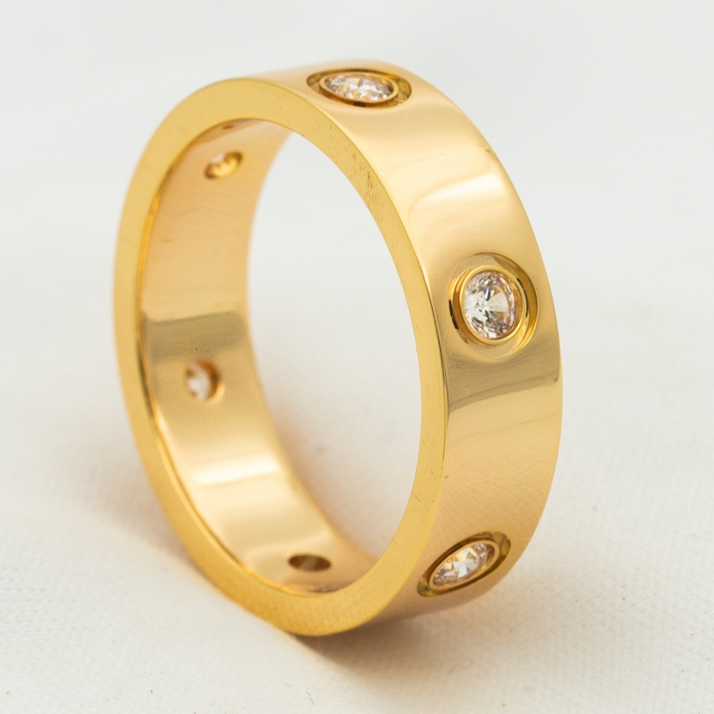[RAFFINE]LOVE RING 5.5MM 6 DIAMONDS PINK GOLD