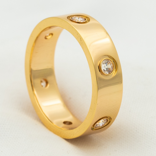 [RAFFINE]LOVE RING 5.5MM 6 DIAMONDS PINK GOLD