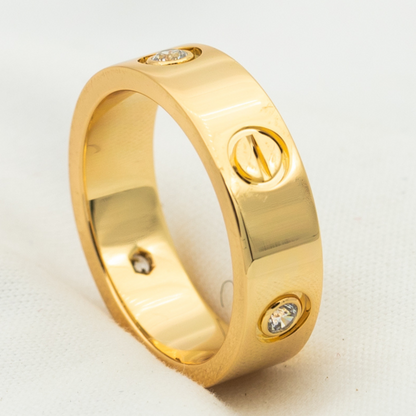 [RAFFINE]LOVE RING 5.5MM 3 DIAMONDS PINK GOLD