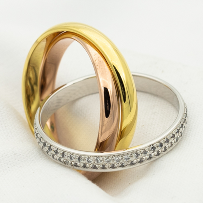 [RAFFINE]TRINITY RING GOLD PINK GOLD SILVER DIAMONDS