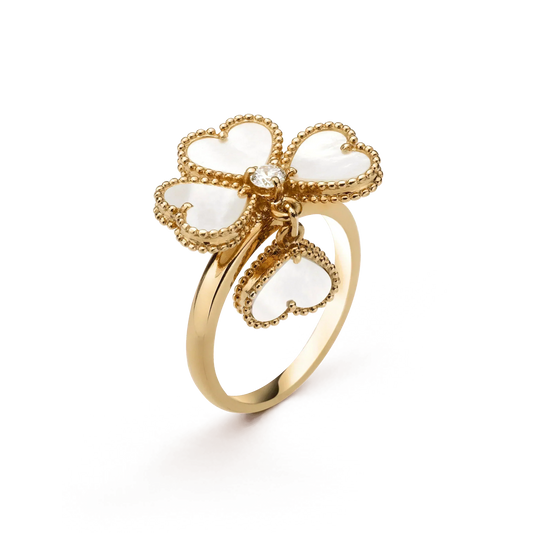 [RAFFINE]SWEET CLOVER WHITE MOP RING
