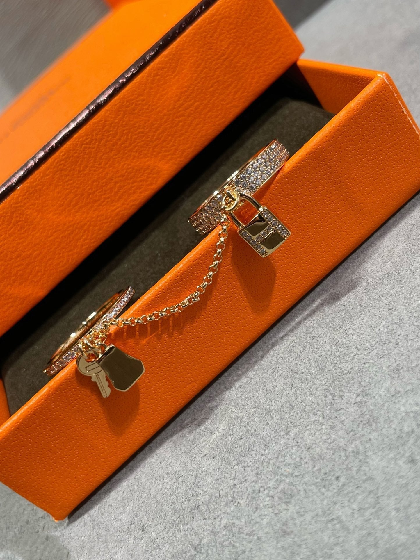 [RAFFINE]HM KELLY CLOCHETTE DOUBLE RING IN  WITH DIAMONDS