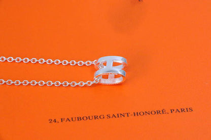 [RAFFINE]HM NECKLACE H LETTER OVAL SERIES
