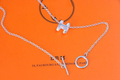 [RAFFINE]HM NECKLACE H LETTER OVAL SERIES