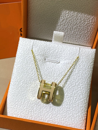 [RAFFINE]HM CLIC YELLOW ENAMEL GOLD NECKLACE