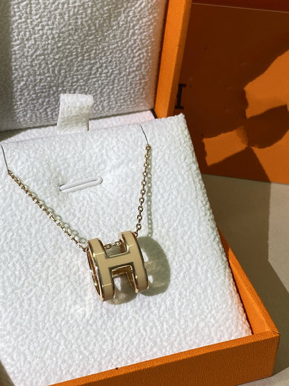 [RAFFINE]HM CLIC YELLOW ENAMEL GOLD NECKLACE