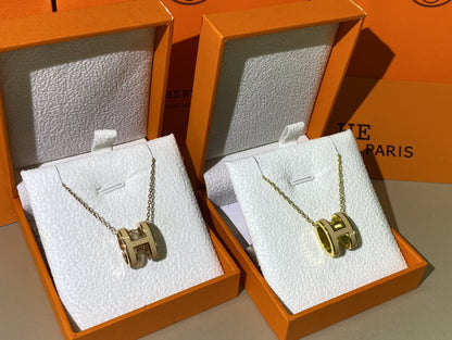 [RAFFINE]HM CLIC YELLOW ENAMEL GOLD NECKLACE