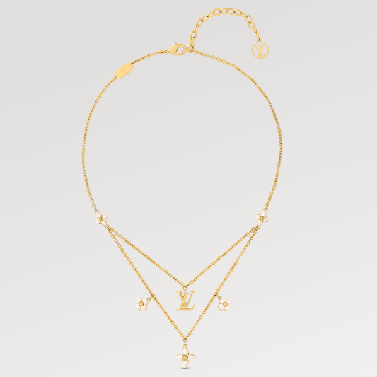 [RAFFINE]FLOWERGRAM GOLD MOP DOUBLE ROW NECKLACE