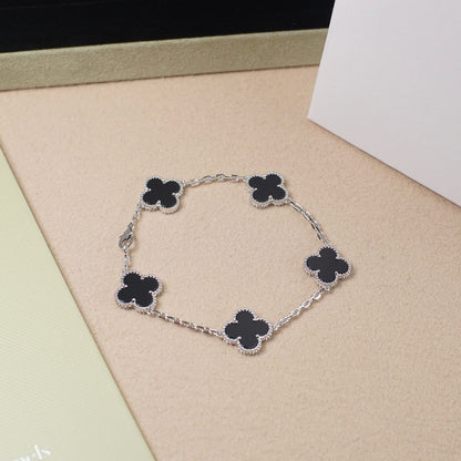 [RAFFINE] CLOVER 5 MOTIF ONYXS BRACELET COLLECTION