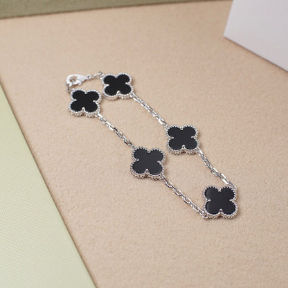 [RAFFINE] CLOVER 5 MOTIF ONYXS BRACELET COLLECTION