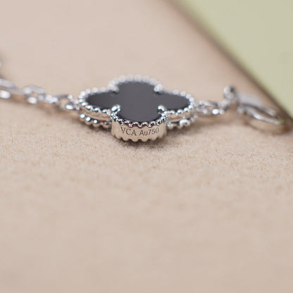 [RAFFINE] CLOVER 5 MOTIF ONYXS BRACELET COLLECTION