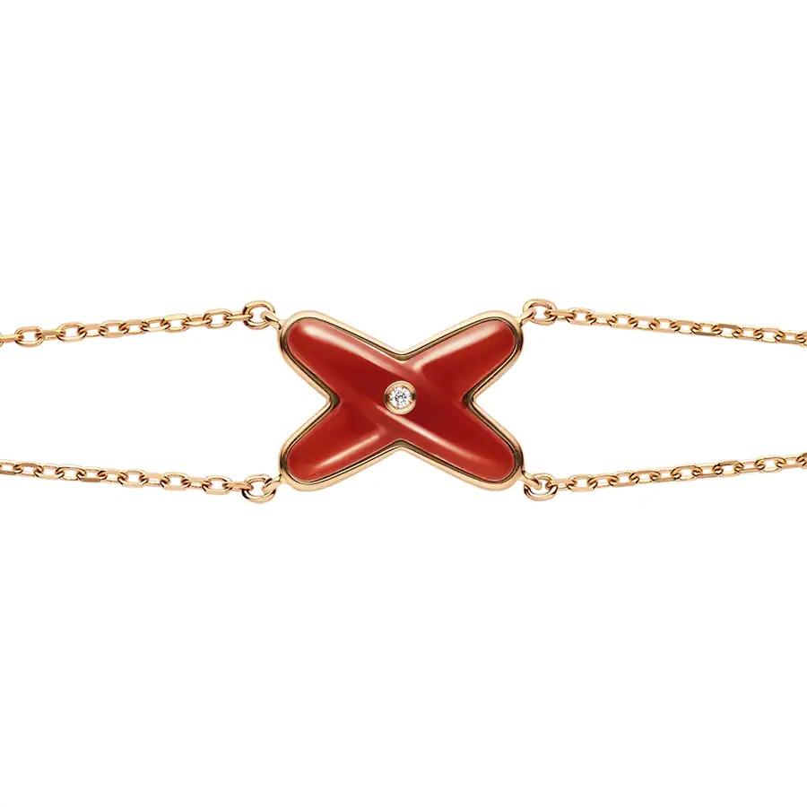[RAFFINE]JEUX BRACELET CARNELIAN PINK GOLD 1 DIAMOND