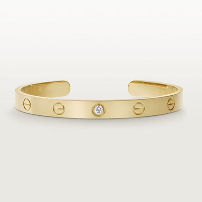[RAFFINE]LOVE BRACELET 6.1MM 1 DIAMOND OPEN CUFF