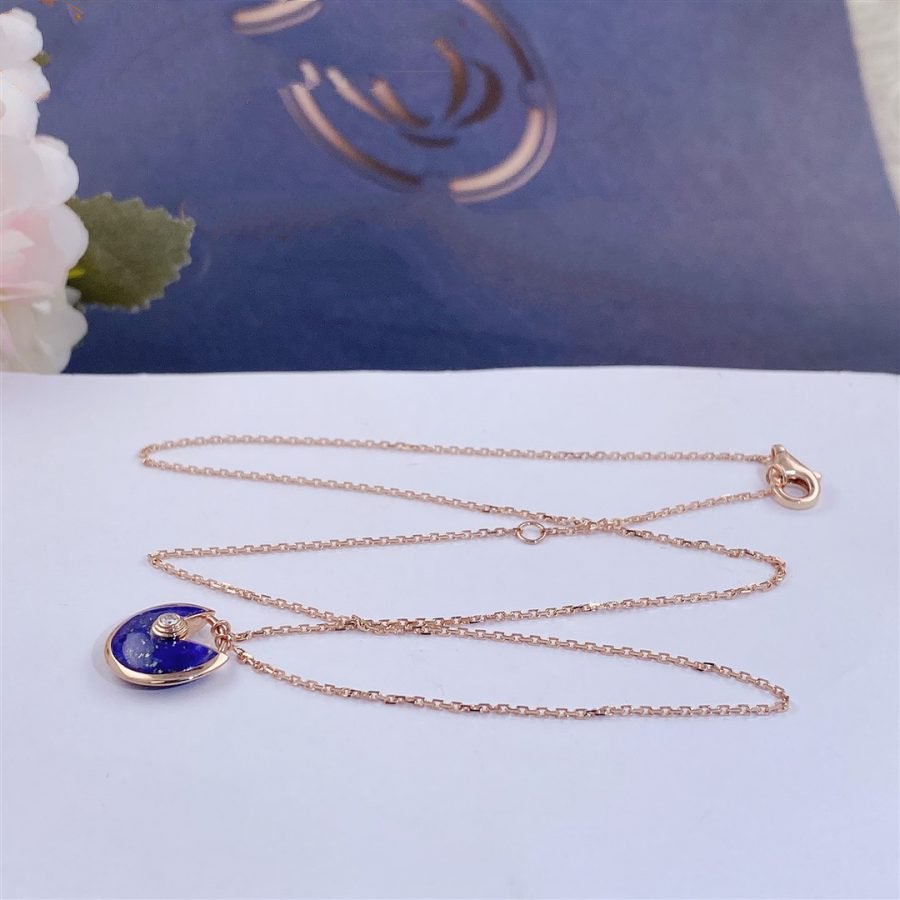 [RAFFINE]AMULETTE ROSE GOLD AGATE NECKLACE