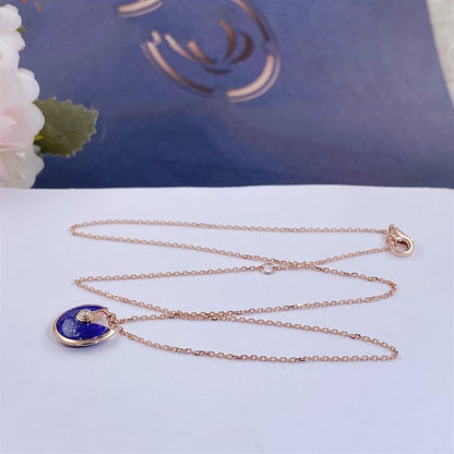 [RAFFINE]AMULETTE ROSE GOLD AGATE NECKLACE