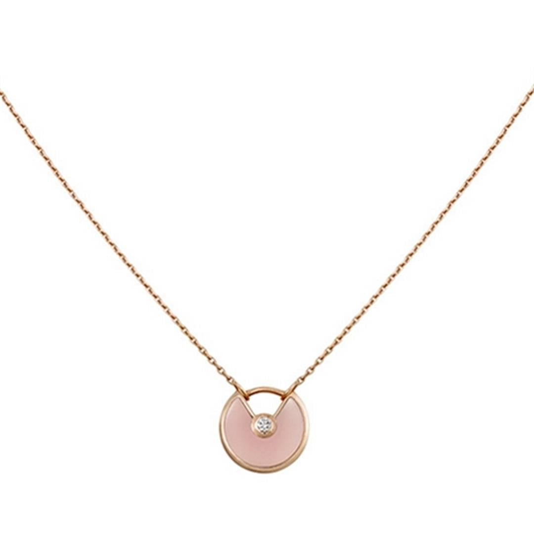 [RAFFINE]AMULETTE ROSE GOLD PINK MOP NECKLACE