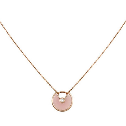 [RAFFINE]AMULETTE ROSE GOLD PINK MOP NECKLACE