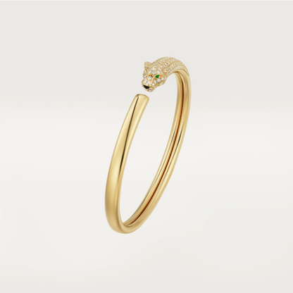 [RAFFINE]PANTHERE GOLD DIAMOND OPEN BRACELET