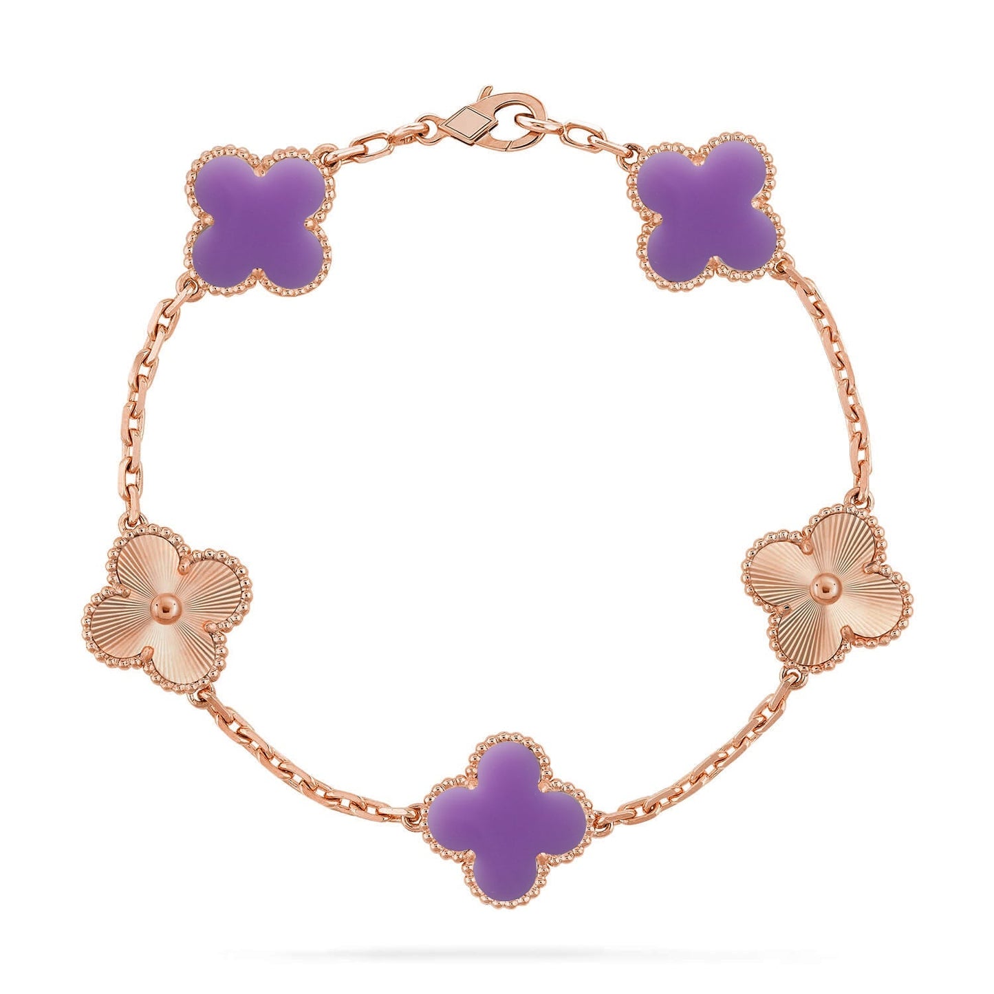 [RAFFINE]CLOVER 5 MOTIF LIGHT PURPLE BRACELET COLLECTION