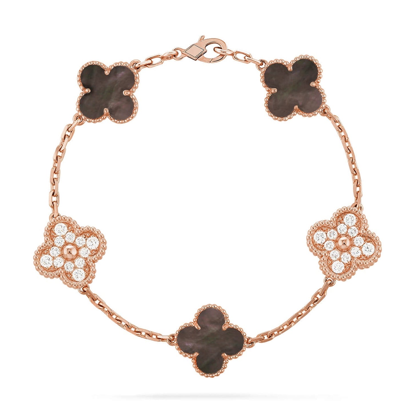 [RAFFINE] CLOVER 5 MOTIF GRAY MOP BRACELET COLLECTION