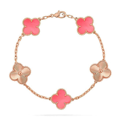 [RAFFINE] CLOVER 5 MOTIFS  PINK MOP BRACELET COLLECTION