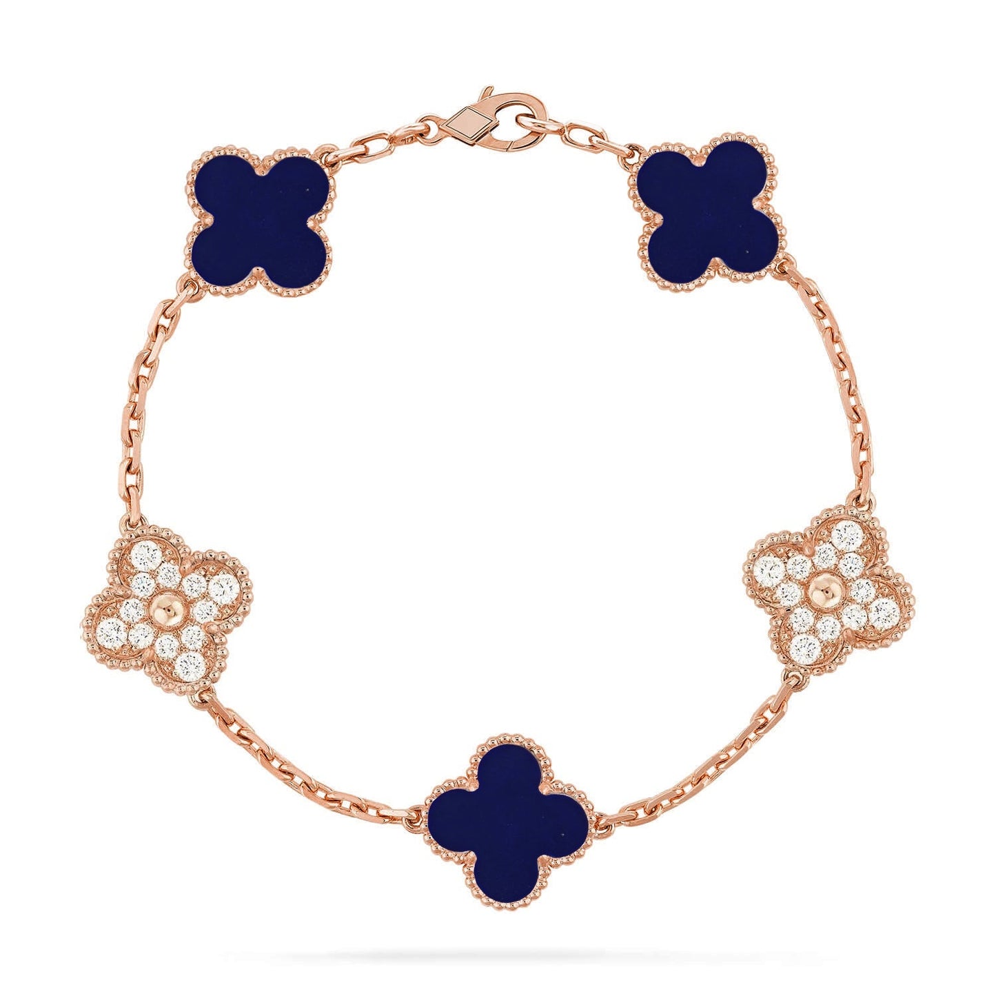 [RAFFINE]CLOVER 5 MOTIF LAPIS LAZULI BRACELET COLLECTION