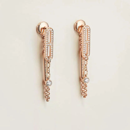 [RAFFINE]CHAINE CHAOS DIAMOND DROP EARRINGS