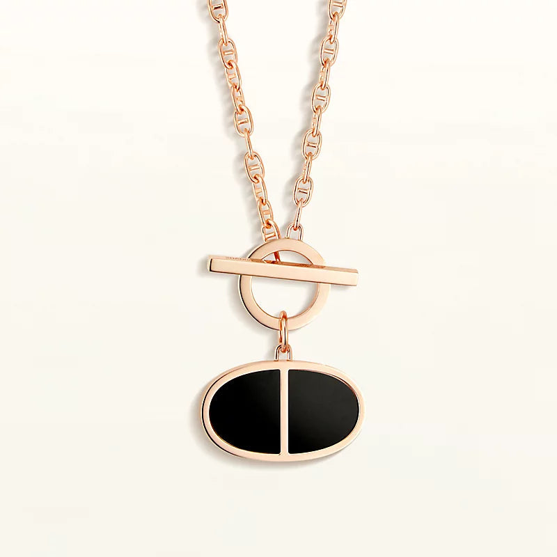 [RAFFINE]CHAINE VERSO BLACK CERAMIC NECKLACE