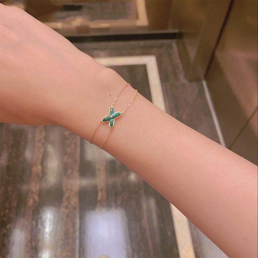 [RAFFINE]JEUX BRACELET MALACHITE PINK GOLD 1 DIAMOND