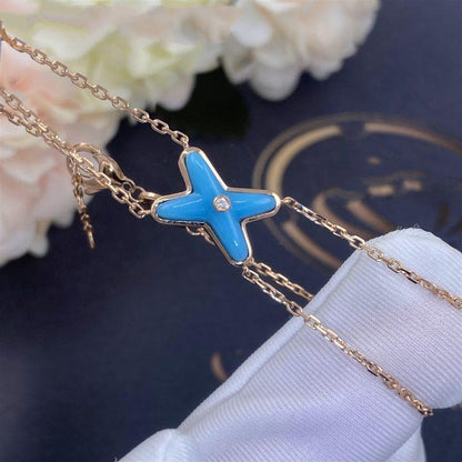 [RAFFINE]JEUX BRACELET TURQUOISE PINK GOLD 1 DIAMOND