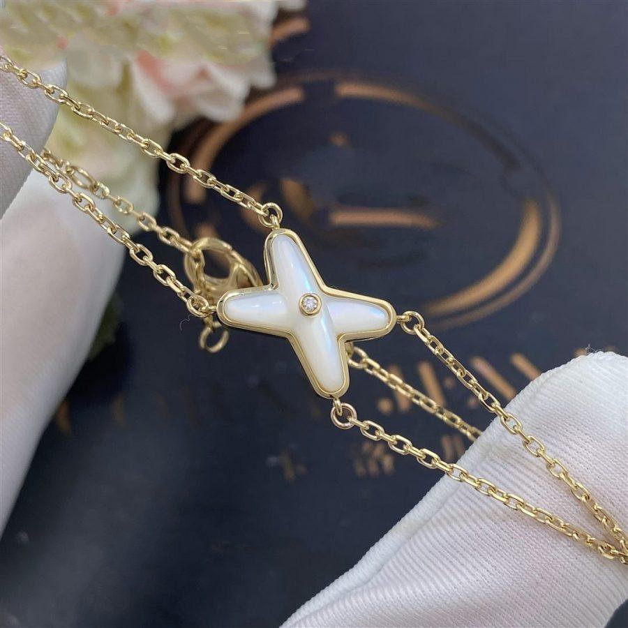 [RAFFINE]JEUX BRACELET WHITE MOP GOLD 1 DIAMOND