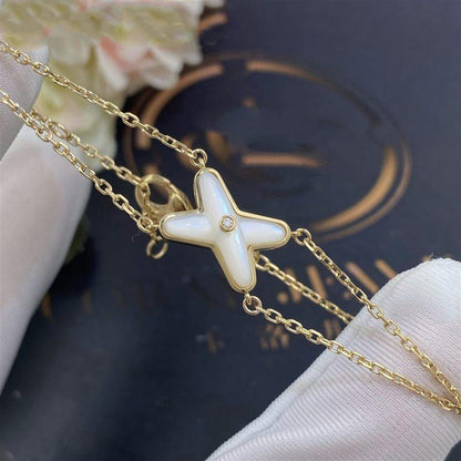 [RAFFINE]JEUX BRACELET WHITE MOP GOLD 1 DIAMOND