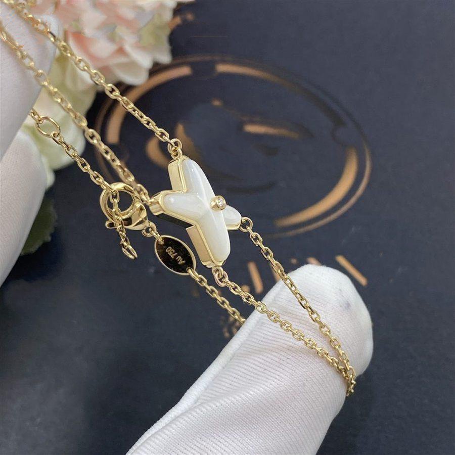 [RAFFINE]JEUX BRACELET WHITE MOP GOLD 1 DIAMOND
