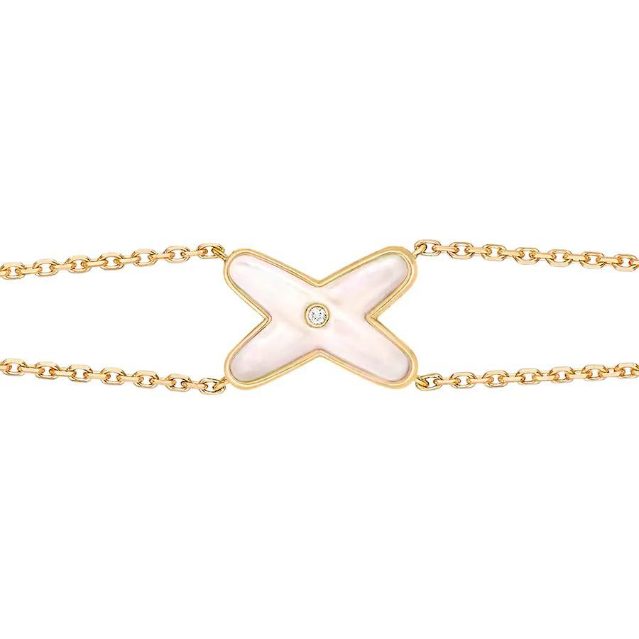 [RAFFINE]JEUX BRACELET WHITE MOP GOLD 1 DIAMOND