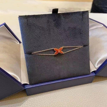 [RAFFINE]JEUX BRACELET CARNELIAN PINK GOLD 1 DIAMOND