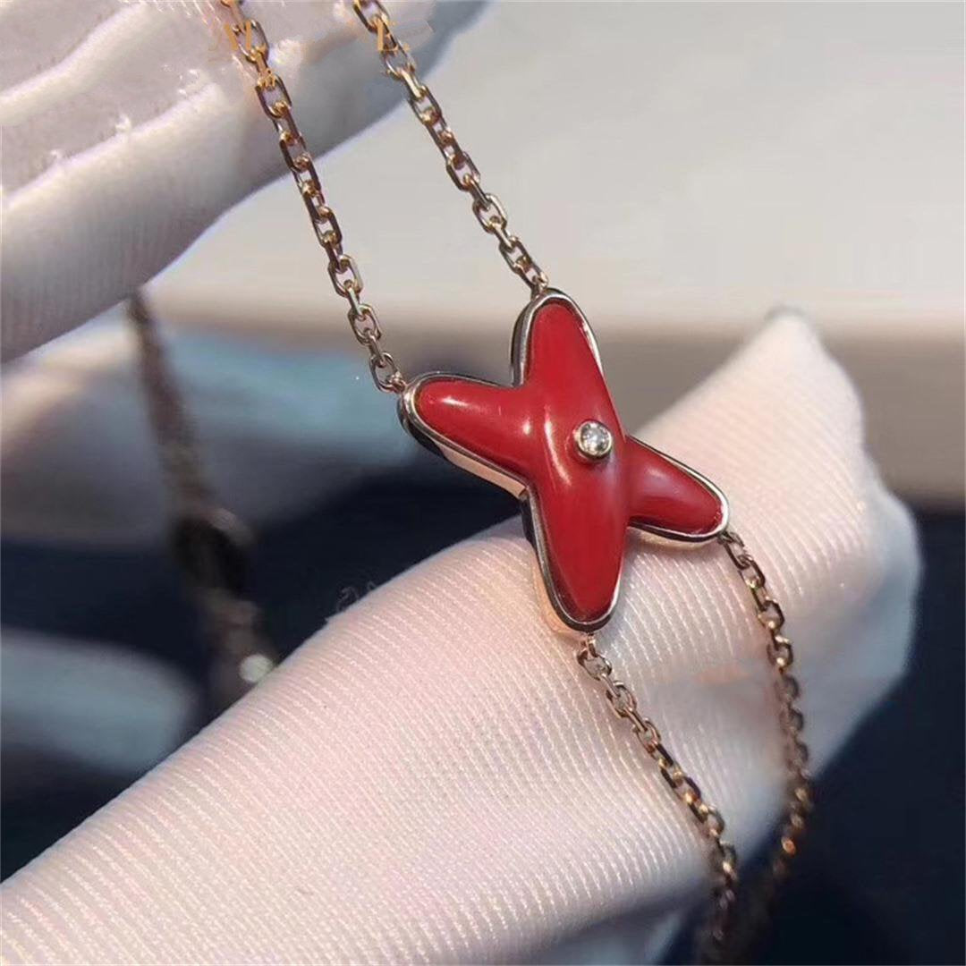 [RAFFINE]JEUX BRACELET CARNELIAN PINK GOLD 1 DIAMOND