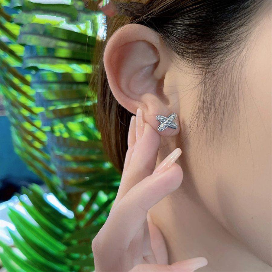 [RAFFINE]JEUX DE SILVER DIAMOND EARRINGS