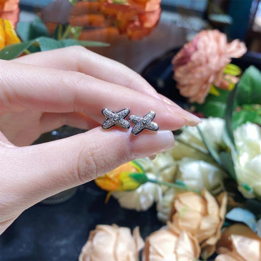 [RAFFINE]JEUX DE SILVER DIAMOND EARRINGS