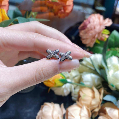 [RAFFINE]JEUX DE SILVER DIAMOND EARRINGS