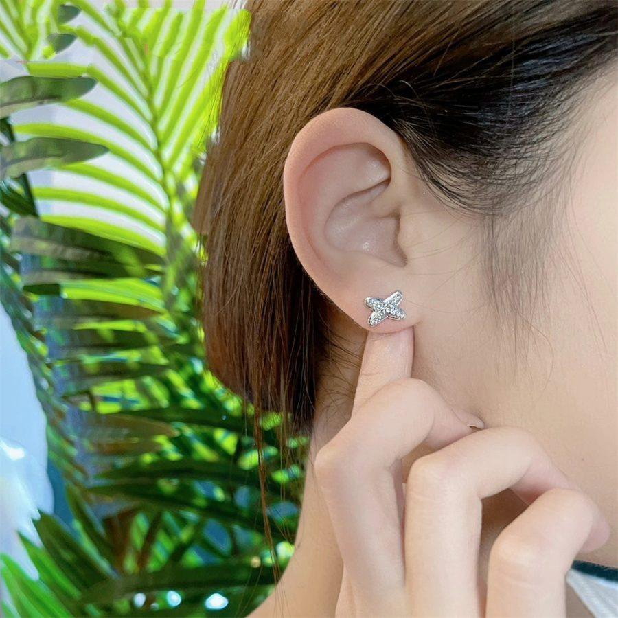 [RAFFINE]JEUX DE SILVER DIAMOND EARRINGS
