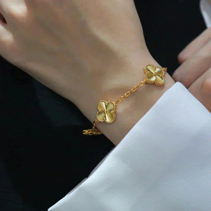 [RAFFINE] CLOVER 5 MOTIF LASER BRACELET COLLECTION