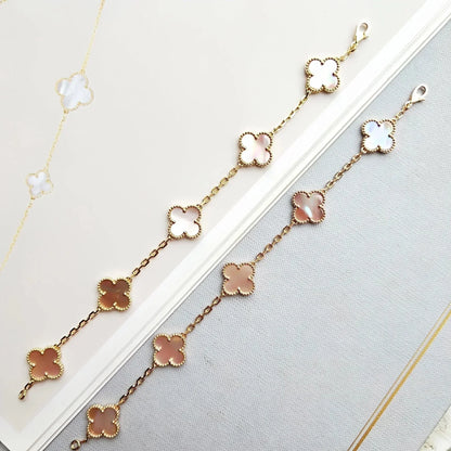 [RAFFINE] CLOVER 5 MOTIFS  PINK MOP BRACELET COLLECTION