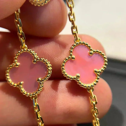 [RAFFINE] CLOVER 5 MOTIFS  PINK MOP BRACELET COLLECTION