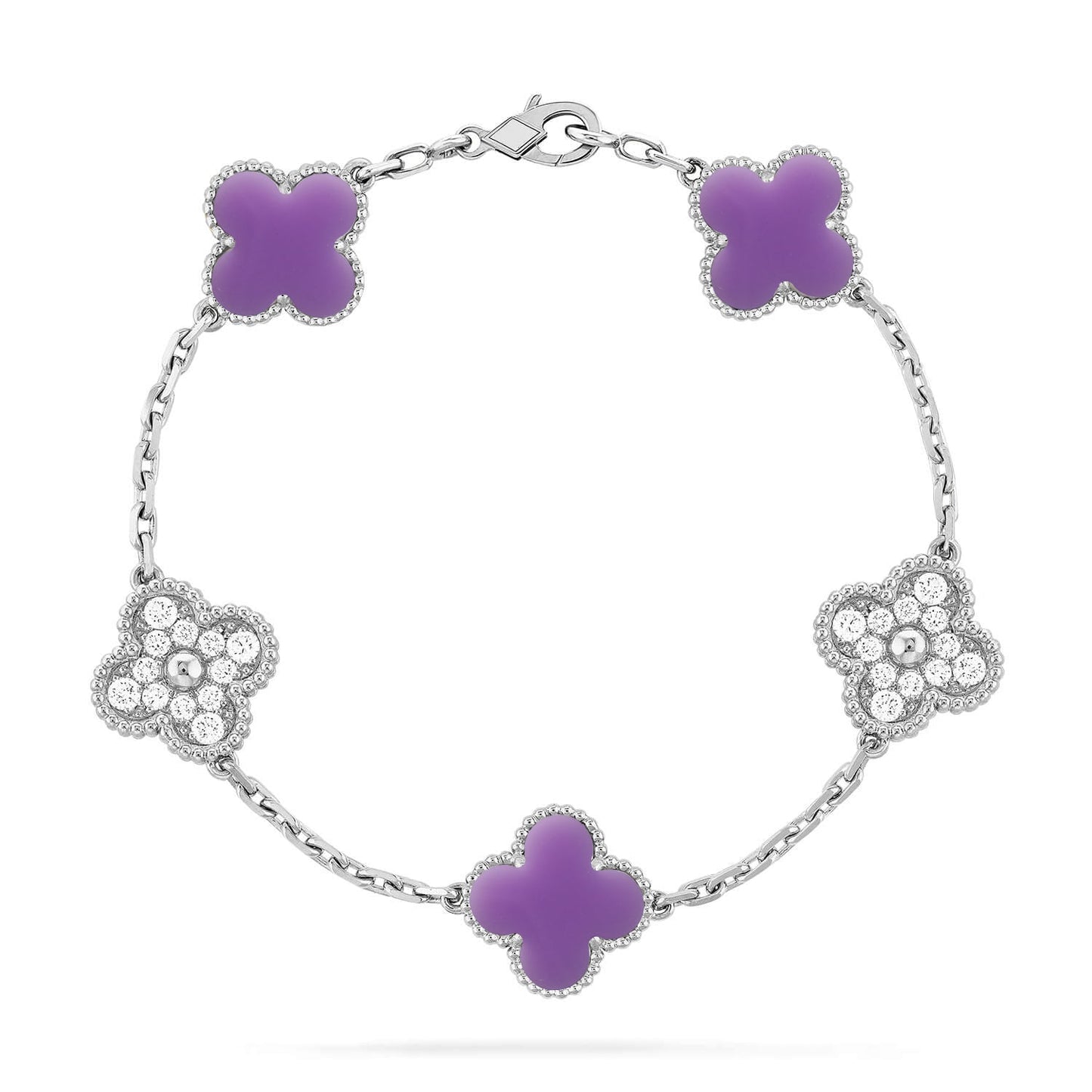 [RAFFINE]CLOVER 5 MOTIF LIGHT PURPLE BRACELET COLLECTION