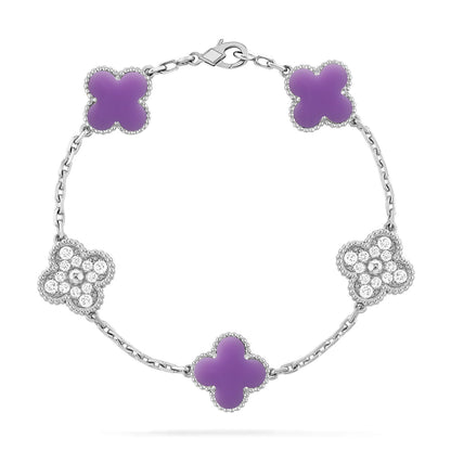 [RAFFINE]CLOVER 5 MOTIF LIGHT PURPLE BRACELET COLLECTION